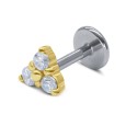Three Crystal Tragus Piercing TRP-2461